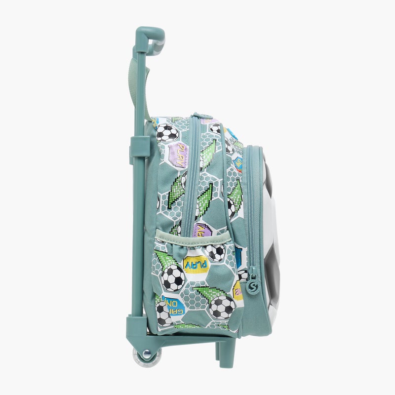 Skylar Trolley Bag-Football-3D Effect-2 Cmprt- (Polyester) Light Blue \ 24X13X27 - Image 4